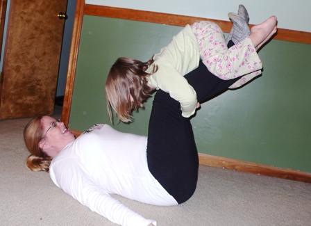 Leg lifts with kids