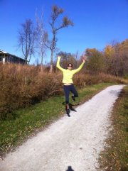 Goofing off during a run in Iowa